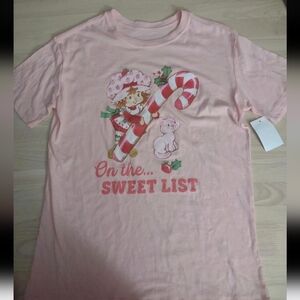 Strawberry Shortcake Holidays Christmas On the Sweet List Soft Pink T Shirt